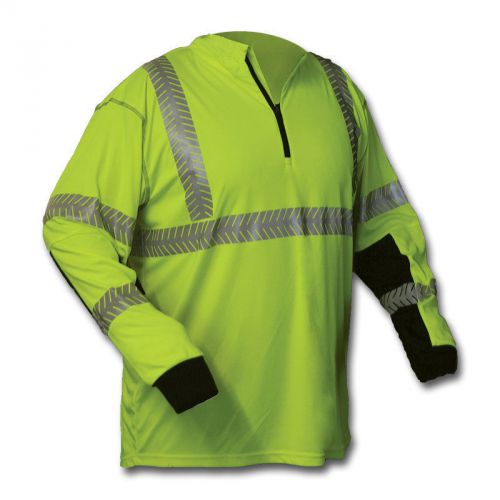 Hi-vis safety shirt,meets ansi/isea107-2010 class 3,front 1/4 zipper collar for sale