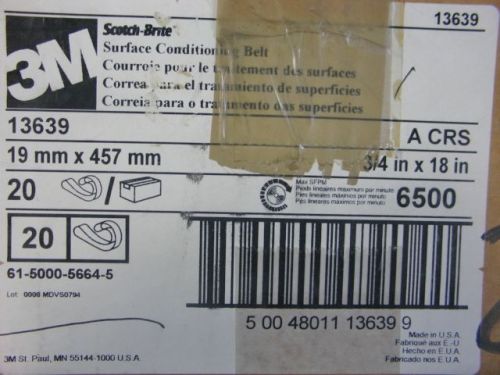 3m 13639 scotch brite surface conditioning belt 3/4&#034;x 18&#034; case of 26 a crs for sale