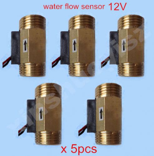 [5x] usc - hs21ti water flow sensor g1/2 1-30 l/min 4 flowmeter 44 mm 12v for sale