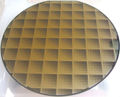 Beautiful 8&#034; silicon IC microchip pattern wafer vintage