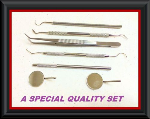 Dental tartar calculus plaque remover tooth scraper, dental mirror &amp; scaler set for sale