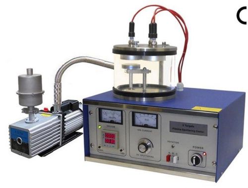 3 targets plasma sputtering coater with vacuum pump &amp; three targets ( au,al, cu) for sale