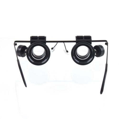 Glasses Type 20X Watch Repair Magnifier with LED Light LK