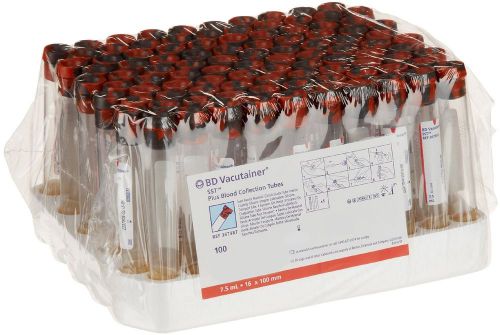BD 367988 Venous Blood Collection Tubes Red 100/box