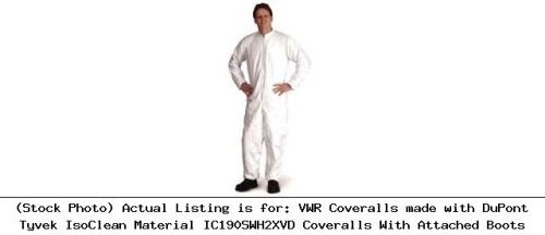 Vwr coveralls made with dupont tyvek isoclean material ic190swh2xvd coveralls for sale