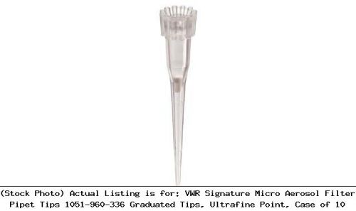 Vwr signature micro aerosol filter pipet tips 1051-960-336 graduated tips for sale