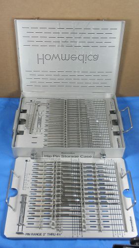 Howmedica 3840-1-100 Hip Pin Storage Case Set (44) Pieces
