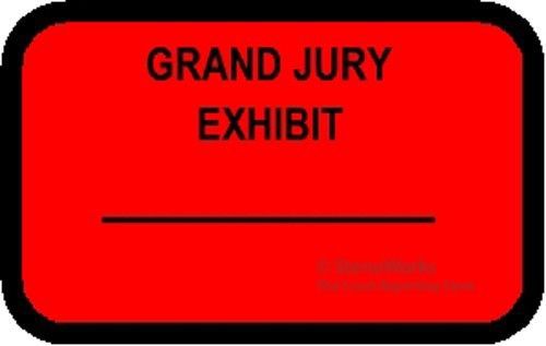 Grand jury exhibit labels stickers red 492 per pack for sale