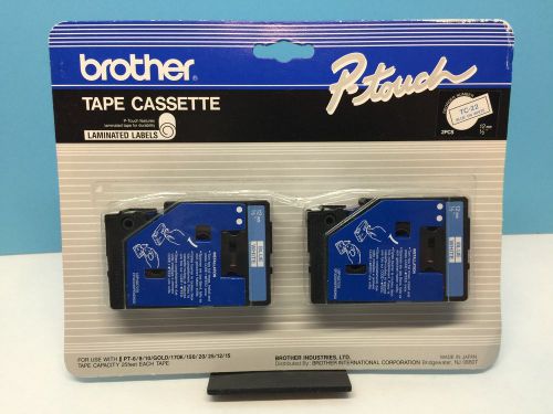 Twin Pack Brother P-Touch TC-22 Tape Label Cassette 12mm, 1/2&#034;, 25&#039;