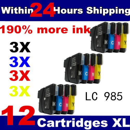 12 Compatible LC985 Ink Cartridges for Brother Printers Black + Colour