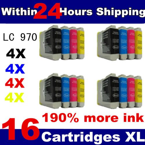 16 Compatible LC970 / LC1000 Ink Cartridges for Brother Printers Black + Colour