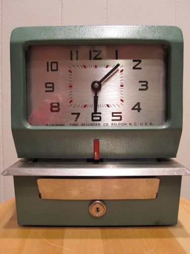 VINTAGE ACROPRINT TIME RECORDER CLOCK WORKS RALEIGH NC P150AR3 INTERIOR DECORATE