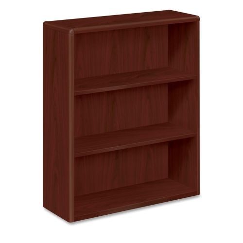 10700 Series Wood Bookcase, Three-Shelf, 36w x 13-1/8d x 43-3/8h, Mahogany