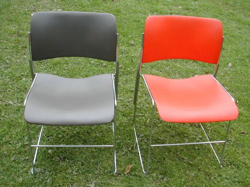 40/4 original stacking chairs designed by david rowland g.f. business furniture for sale