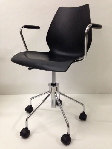 Kartell black maui swivel chair office italian designer dining seat italy for sale