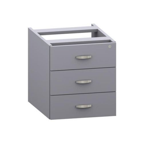 Stationery Wholesalers Ajax Fixed 3 Drawer Pedestal All Grey, at Wayfair