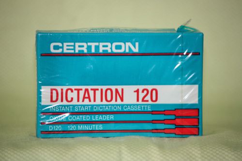 NEW Certron D120 Dictation Cassette Instant Start 120 minutes Oxide Coated Lead