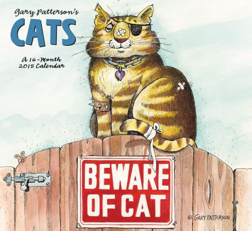 2015 16-Month GARY PATTERSON&#039;S CATS Wall Calendar NEW SEALED Cartoon Humor