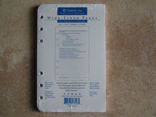 New Franklin Covey Wide-Lined Pages – 50 Compact Forms – Item 17553
