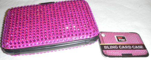 Sparkling Bling Pocket Business ID Credit Card Holder Case NEW!!! hot pink