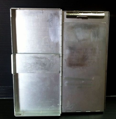 Vintage Aluminum Clip Board Storage Case Unique Industrial Useful Decor