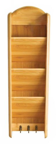 Letter Mail Organizer Storage Lipper Bamboo 3 Tier Vertical Wall Rack Holder Int
