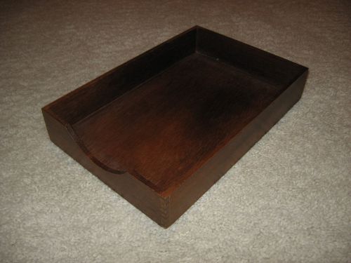 Vintage Well-built Classic Wood In-Box Paper Tray 15&#034; x 10&#034;  Dovetail Joints