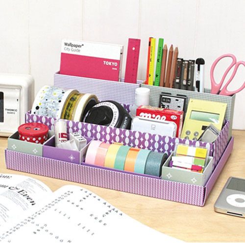 Desk Organizer Box in Box-Lavender