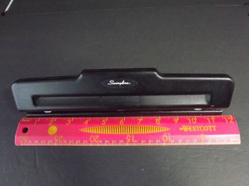 Swingline #30341 Three Hole Punch, set at 8 1/2 ” can be set for 4 1/4 ” or 2 3/4 ”Free Ship