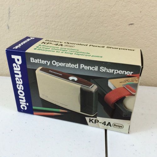 New in Box Vintage Panasonic BATTERY OPERATED PENCIL SHARPENER KP-4A Beige