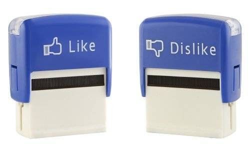 thumbsUp! Novelty &#034;Like&#034; &amp; and &#034;Dislike&#034; Rubber Self-Inking Stamps Inked Stamp