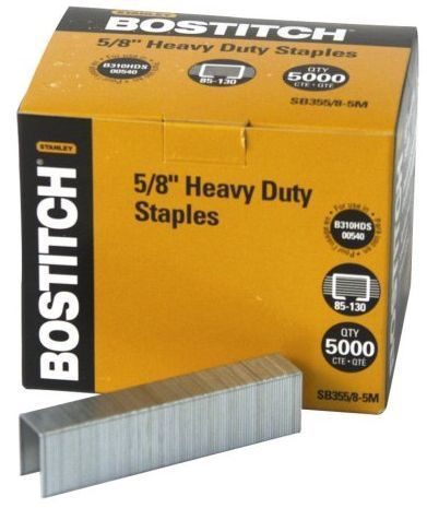 Premium quality heavy duty staples 0.625 5000 nt box sb355/8-5m for sale