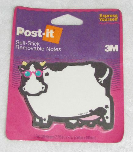NEW! 1994 3M POST-IT NOTES PAD COW W/ SUNGLASSES EXPRESS YOURSELF 40 SHEETS USA