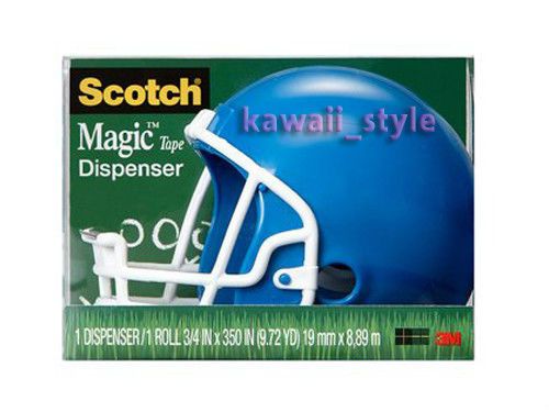 BLUE Football Helmet * 3M Scotch Magic Tape Dispenser + 1 Roll * Refillable NEW!