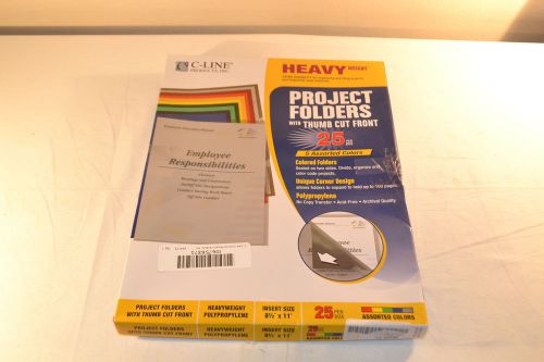 C-line colored project folders, heavyweight holds up to 8.5 x 11 &#034; , 25 per box for sale