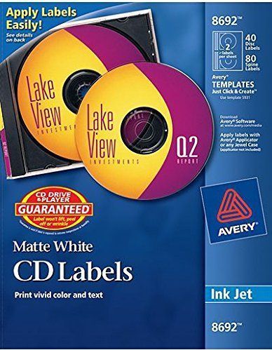 Cd Labels Matte White Disc Labels And Spine Labels 8692