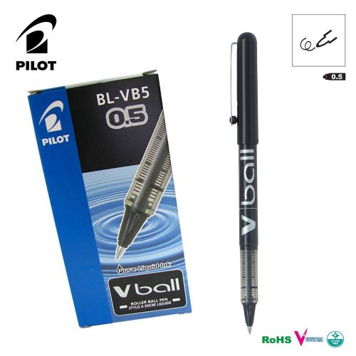 12 x Pilot Vball Roller Ball Pen 0.5mm BL-VB5 in 4 Colors Blue Red Black Green