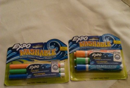 EXPO WASHABLE DRY ERASE MARKERS - 1 pack bullet tip 1 pack fine tip