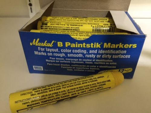 NEW Box of 12 La-Co Markal B Paintstik Markers yellow 80221 -$14.99