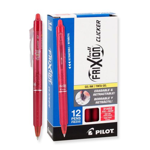 Pilot FriXion Clicker FP Red (Pilot 31481) - One 12 Pack