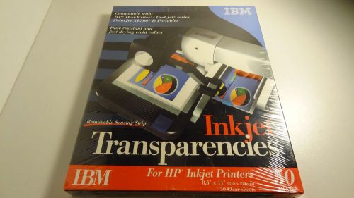 IBM Removable Sensing Strip Inkjet Transparencies for HP inkjet printers 50 PC.