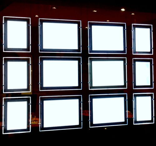 6 pieces a4 portrait &amp; 6 pieces a3 landscape led window display light panel 12pc for sale