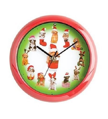 PUPPY CHRISTMAS CAROL CLOCK 12 SONGS ONE EVERY HOUR NEW IN BOX A