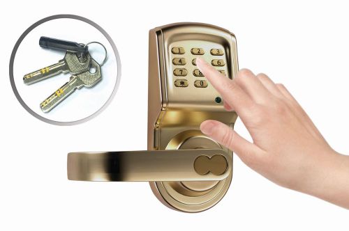 Free DHL shipping Keyless Entry Home Door Locks Mechanical Keypad Gold 6600-88