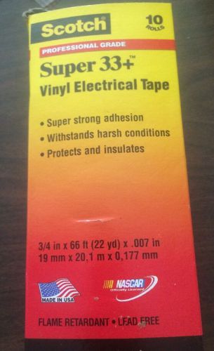 3m 054007-06132-9 super 33+ vinyl electrical tape 3/4&#034; x 66&#039; 10 rolls new for sale