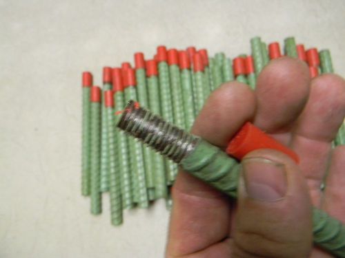 50 threaded green epoxy coated rebar anchor bolts concrete cement hit rod 7x1/2&#034; for sale