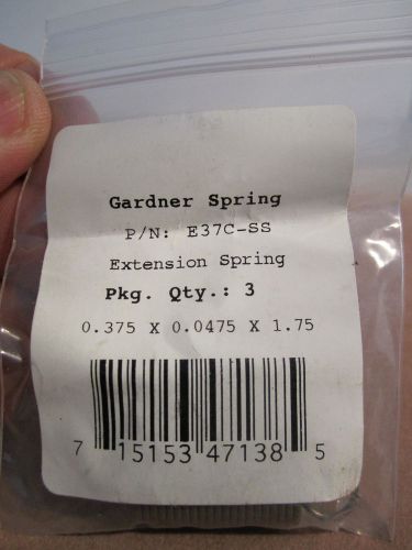 NEW GARDNER EXTENSION SPRINGS E37C-SS 3-PCS  MADE IN U.S.A.
