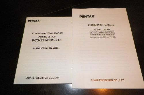 PENTAX PCS-225/ PCS 215 INSTRUMENT MANUAL WITH MCO4 BATTERY CHARGER MANUAL