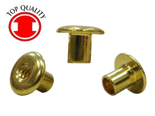 Brass binding open end rivet post nut #6-32 x 0.230 for sale