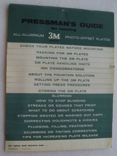 Pressmans&#039;s Guide For Running All Aluminum 3M Photo Offset Plate